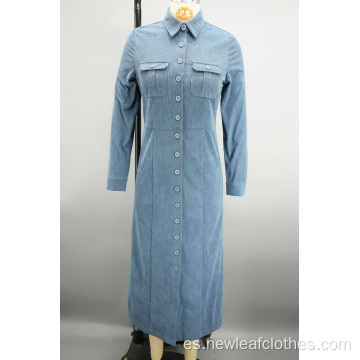 Vestido de camisa retro delgada Fit de 16W